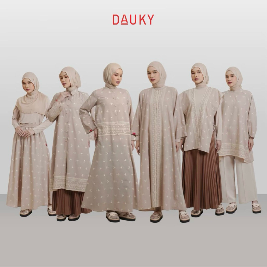 Bloom embro dauky taupe series - l dress kaftan tunik skirt vest shirt bloom embro dauky series