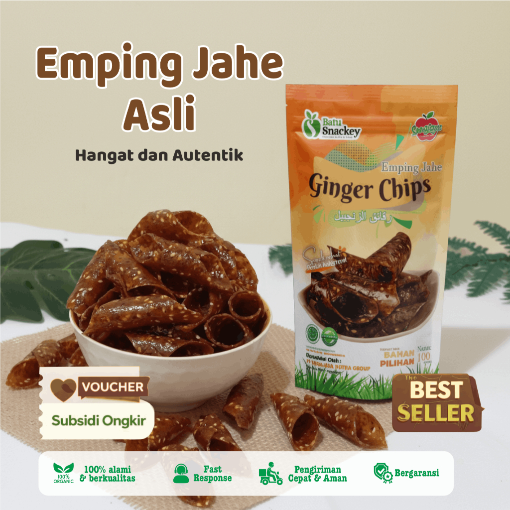 Emping Jahe Premium – Cemilan Tradisional Indonesia | enting ting ting | Pedas Manis Jahe Asli, Reny