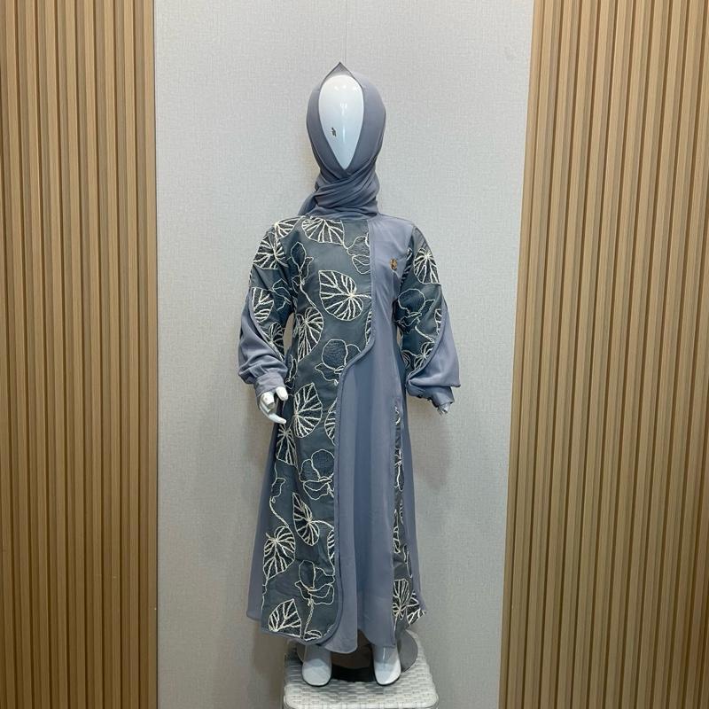 Inaya Dress -  Gamis Anak Perempuan Kekinian - Gamis Lebaran Anak Perempuan