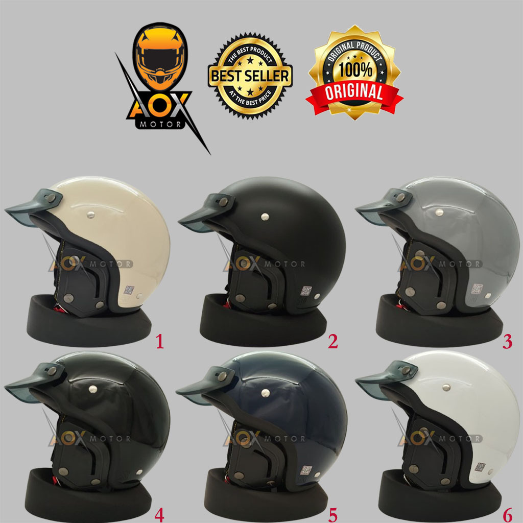 Helm CARGLOSS CFS CHIPS ORIGINAL Solid Polos Retro Klasik