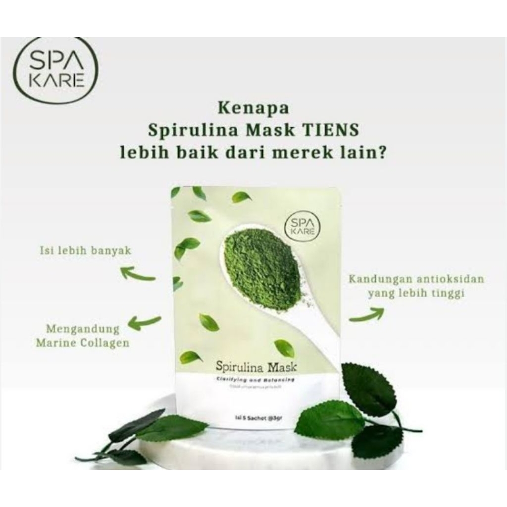 Masker wajah | Spakare Spirulina Mask | Original Produk tiens