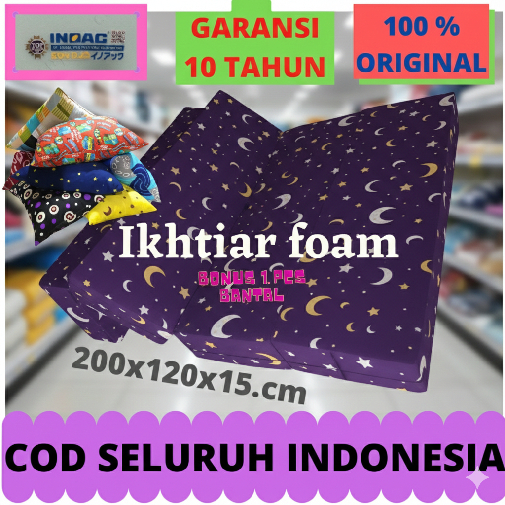 Kasur Lipat Busa Inoac Ukuran No 4 Tebal 15 cm 200x120 Busa EON D23 Kasur Inoac garansi Anti Kempes