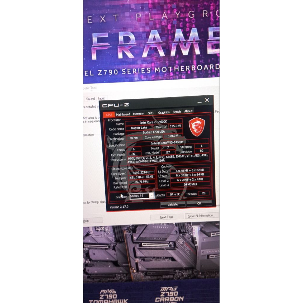 paketan Mobo + processor i5 14600k