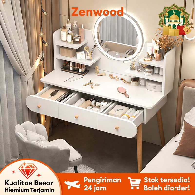 Meja Rias LED Rias Meja Rias Minimalis Meja Rias Minimalis Estetik + Kursi Meja Kamar Tidur