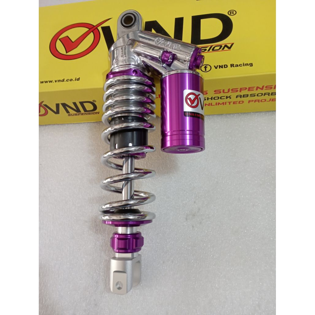 Shock Vnd 305MM Ak111B1 Mio Beat Karbu Scoopy Karbu Purple Chrome Original VND Racing