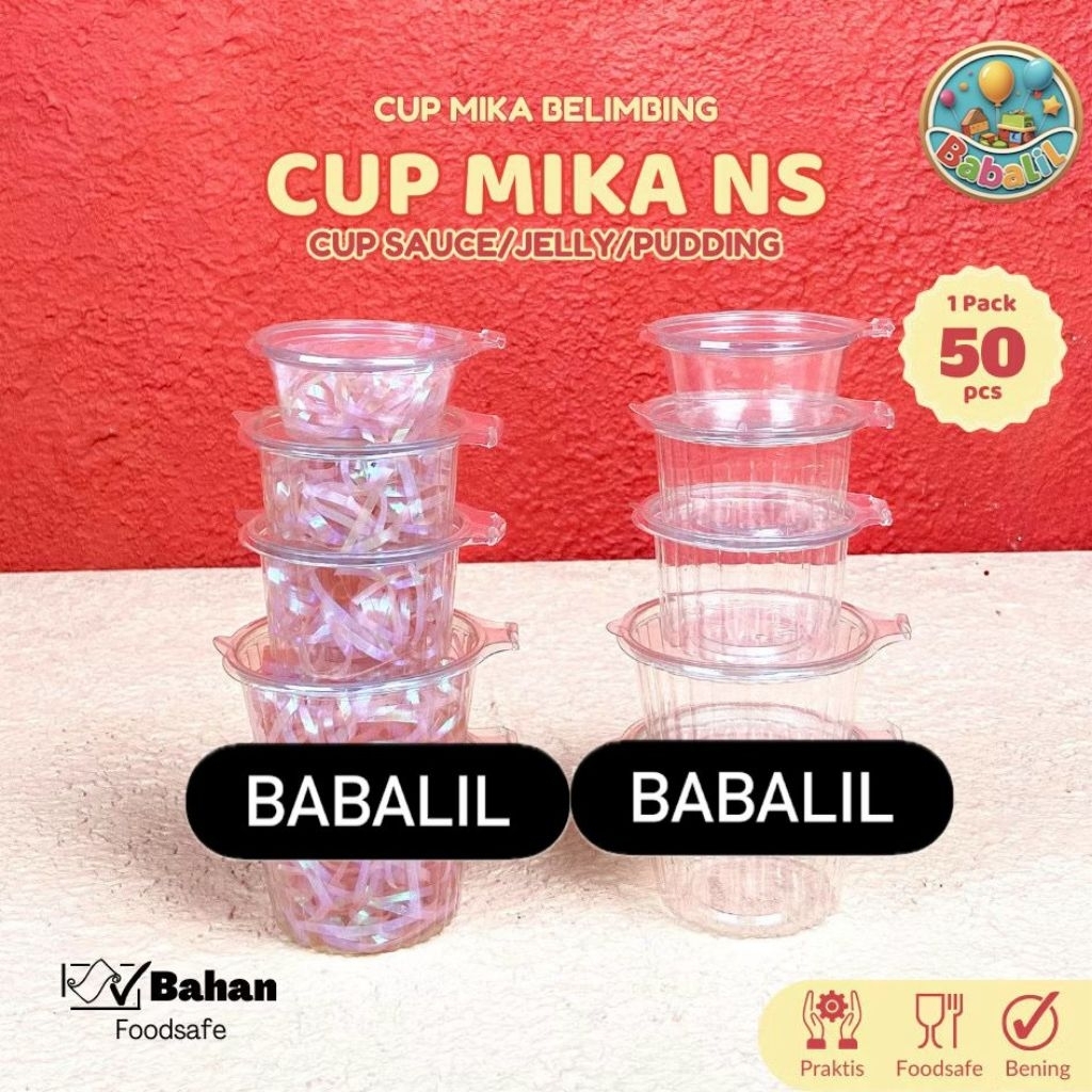 50 PCS Cup Saus & Agar / Mika Jelly Sambal Sauce Pudding sambel catering nasi box Belimbing Tutup Sa