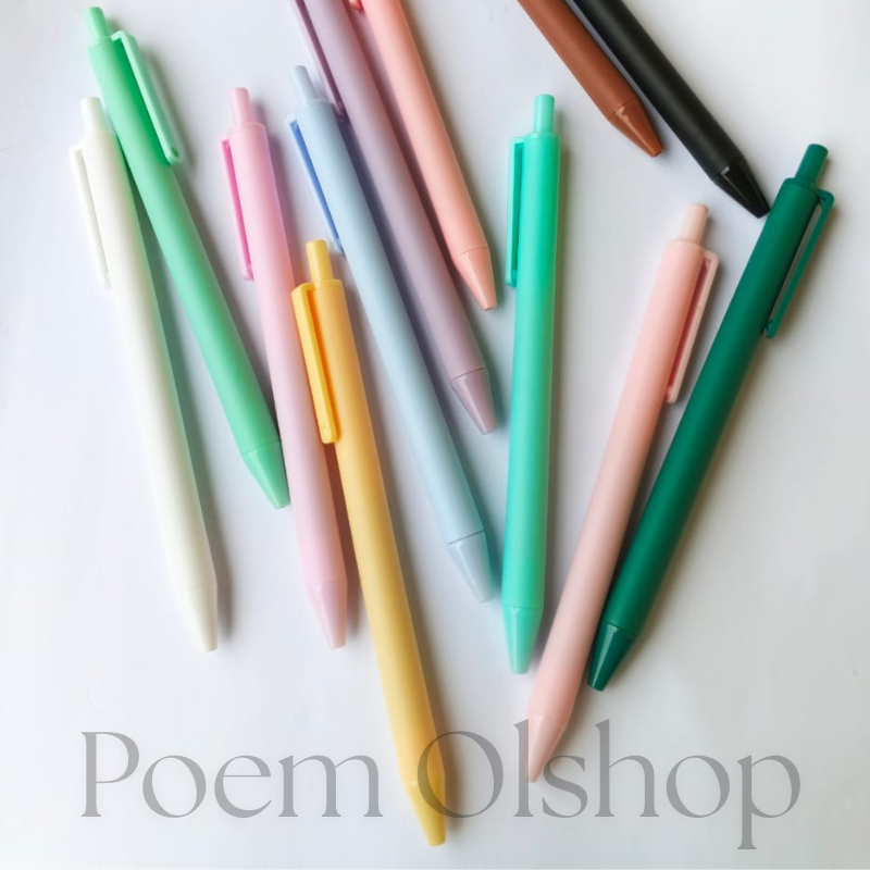 Pulpen Mekanik Macaroon Pulpen Warna Pastel Tinta Hitam Alat Tulis Sekolah Kantor Pen Mekanik PNM003
