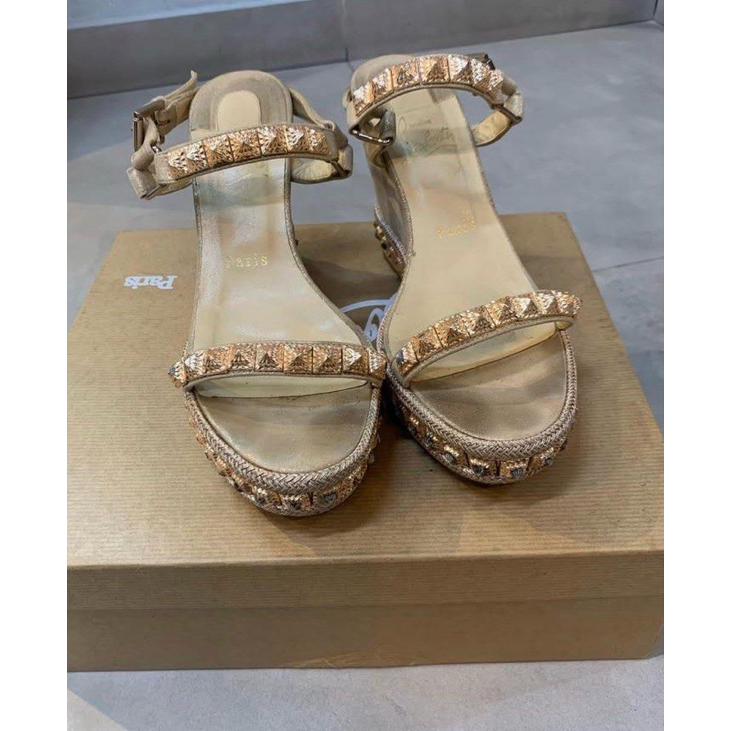 christian louboutin wedge good conditions preloved