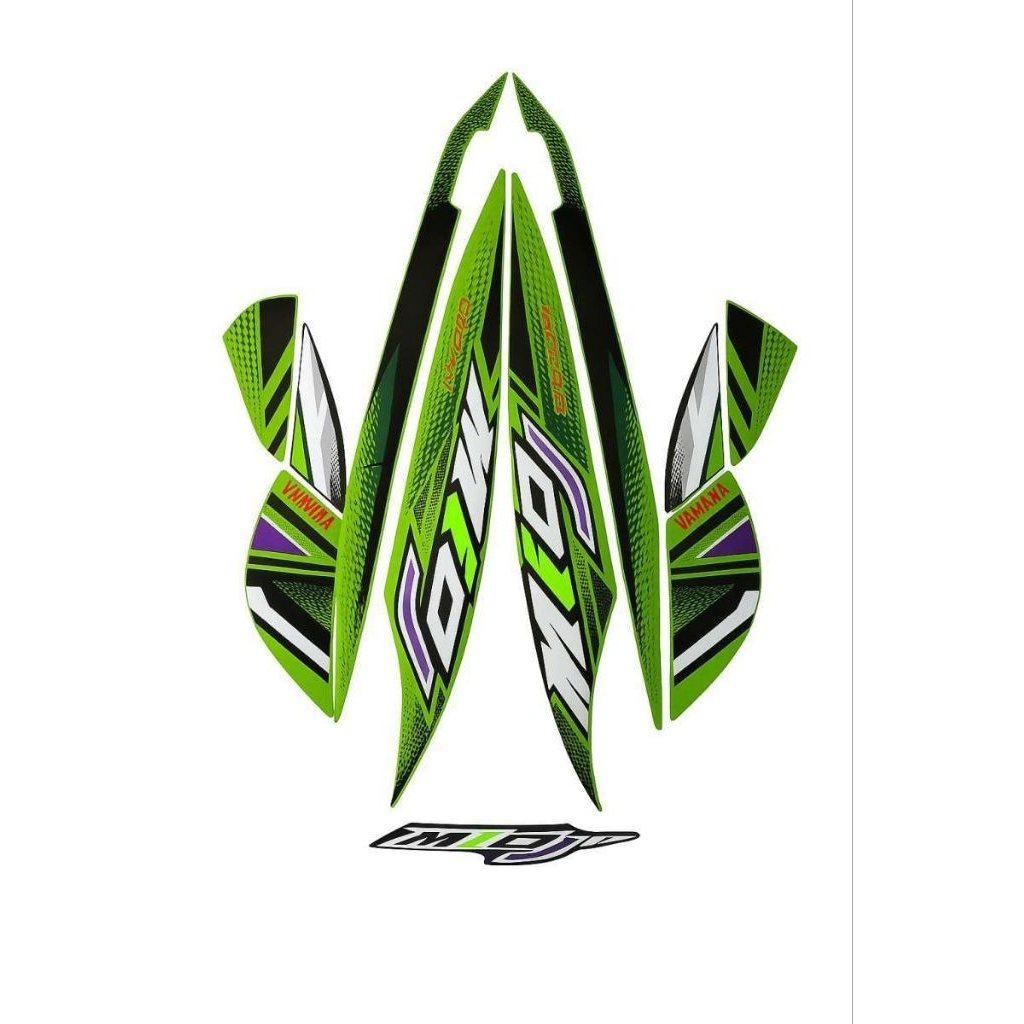 Striping stiker body motor Yamaha Mio J 2012 stiker list bodi motor mio j warna hijau tahun 2012