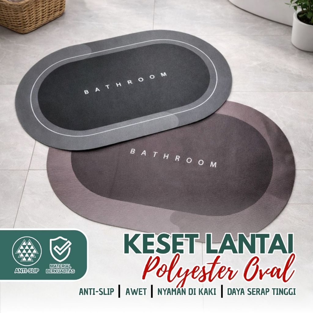 Keset Diatomite Bundar Keset Kaki Anti Slip Nyerap Air Anti Bakteri Keset Batu Kamar /D3A5