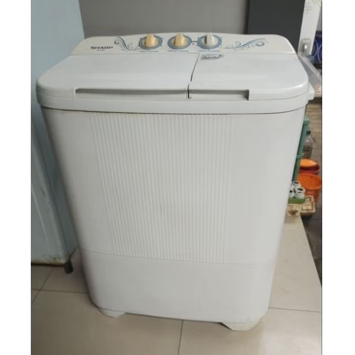 MESIN CUCI TABUNG 2 SHARP EST65MW BEKAS / SEKEN