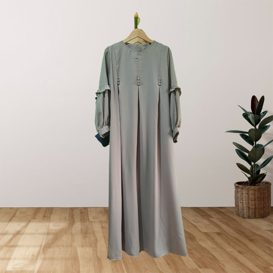 MINNA Gamis Dress Muslim Bahan Yoris L - XL