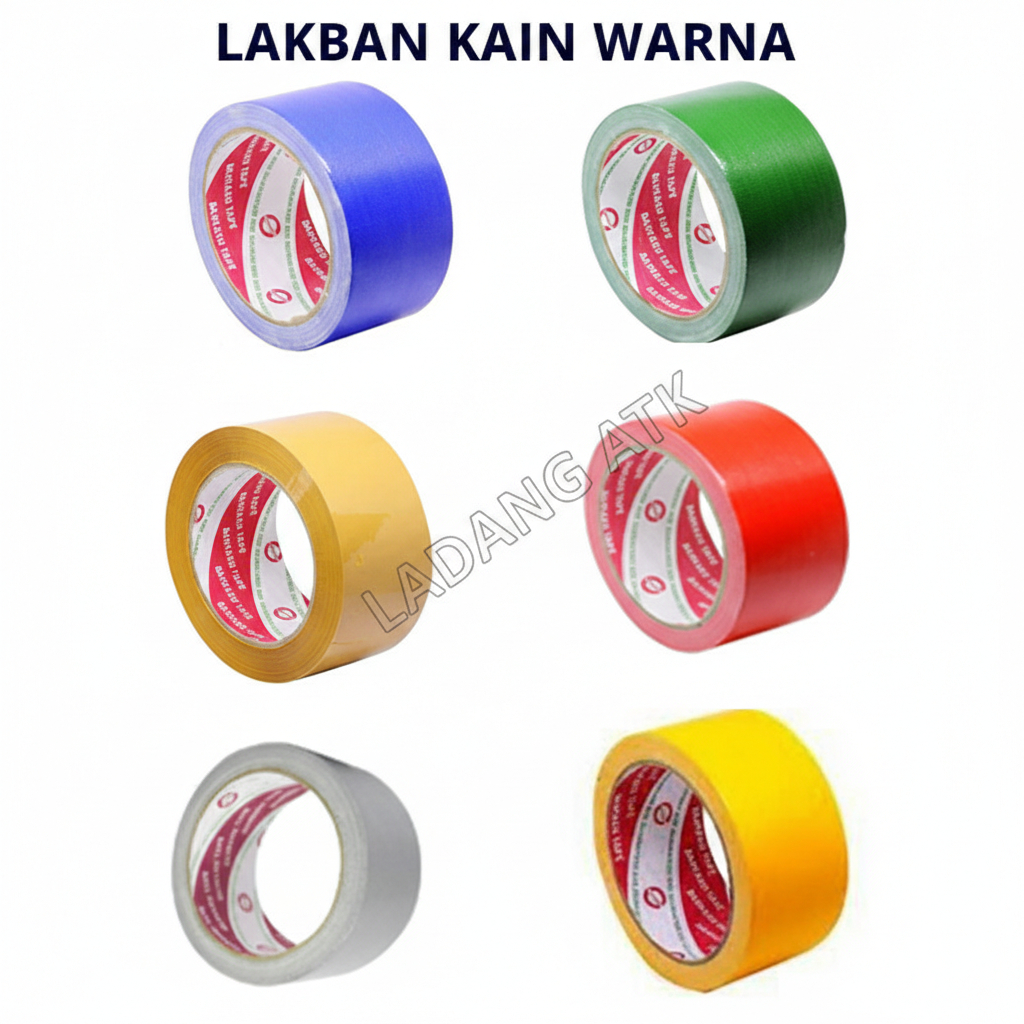 LAKBAN KAIN WARNA Cloth Tape Lakban Jilid Solasi Kain