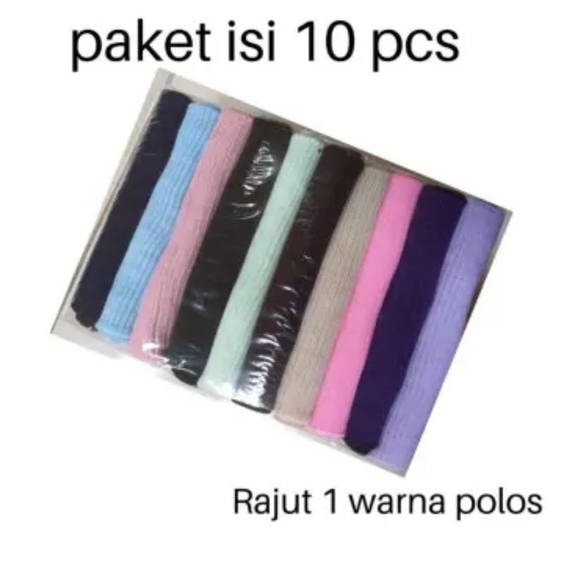 10 Pcs Ciput Rajut Warna Polos Bahan Tebal