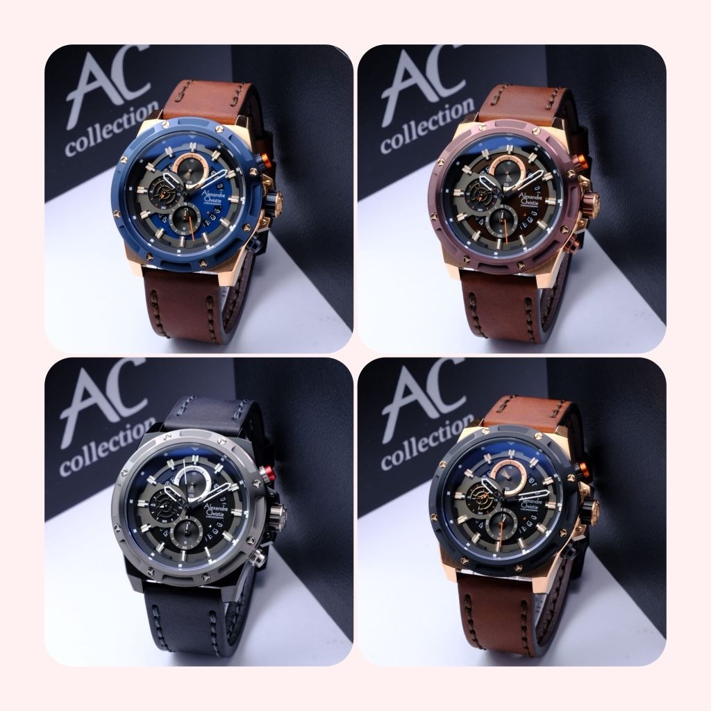 jam tangan pria Alexandre Christie   Ac 6506 / Ac6506   Rubber  / kulit  Original
