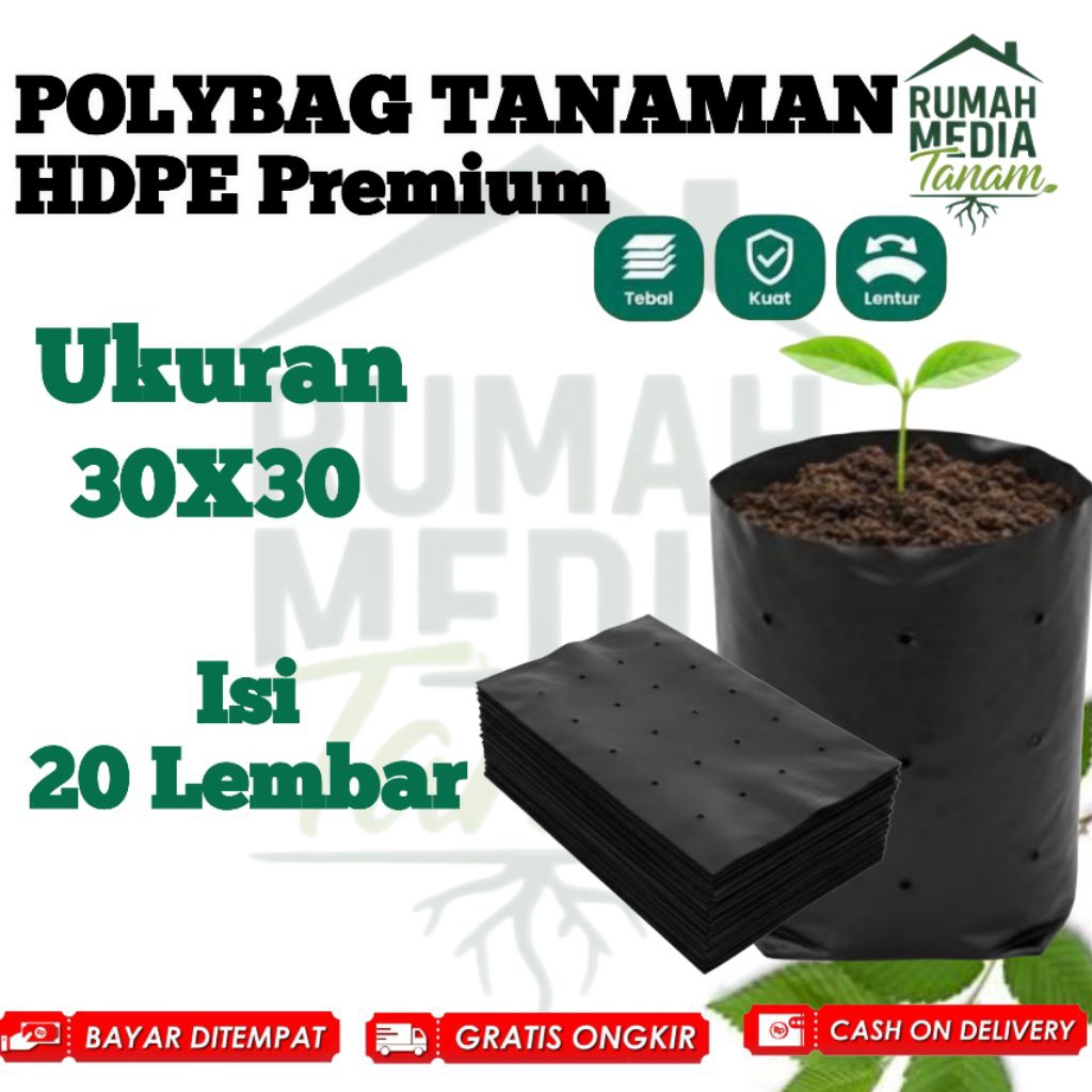 Polybag Polibag Media Tanam Polybag Berkualitas Dan Murah Polybag Ukuran 30X30 Polybag Isi 20 Pcs