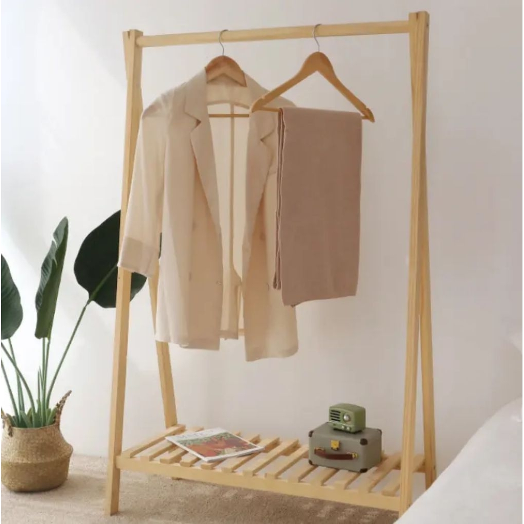 GANTUNGAN BAJU RAK GANTUNGAN BAJU ANAK STAN HANGER ANAK RAK KAYU SERBAGUNA
