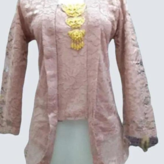 Atasan Kebaya Modern Kutu Baru Bahan Brukat Lengan Panjang Full Puring Warna Lilac