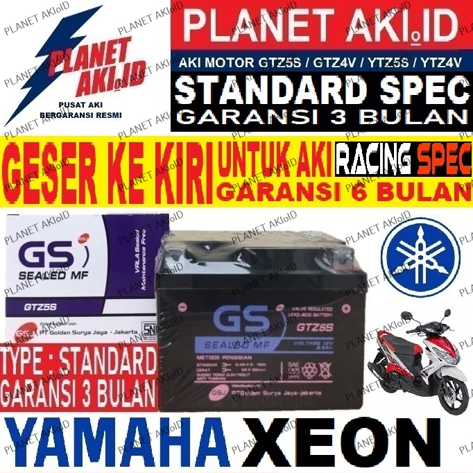 Aki Motor Yamaha Xeon Aki Kering Accu Kering MF GTZ5S
