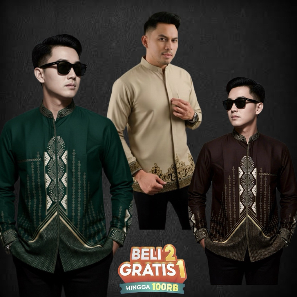 Baju Koko Pria Slimfit Lengan Panjang Mewah Dan Adem