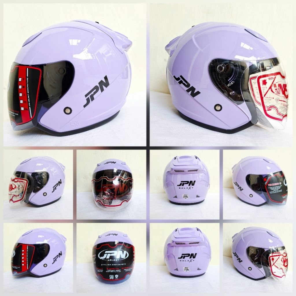 HELM JPN GALAXY ORIGINAL WARNA UNGU PASTEL