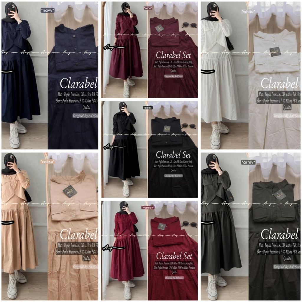 Rea setelan tunik dan rok by A.N.Y long tunic jumbo ld 120 CM rok panjang poplin blouse rayon kemeja