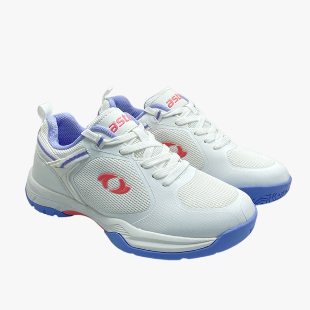 Sepatu Astec White Purple Pink Badminton Original Bulutangkis Murah Keren Mikloz