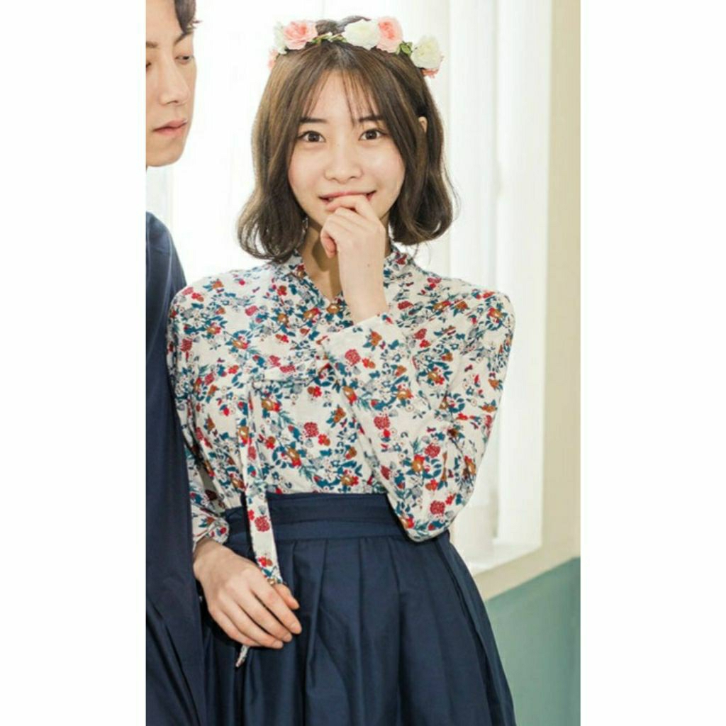 JEOGORI ATASAN HANBOK MODERN BUNGA KOREA NEW