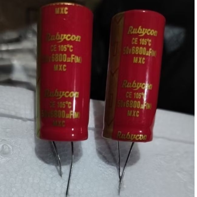(1pcs) Kapasitor Elko ELCO 6800uF 50Volt /6.800uF 50 Volt Rubycon Merah -Komponen Elektronik