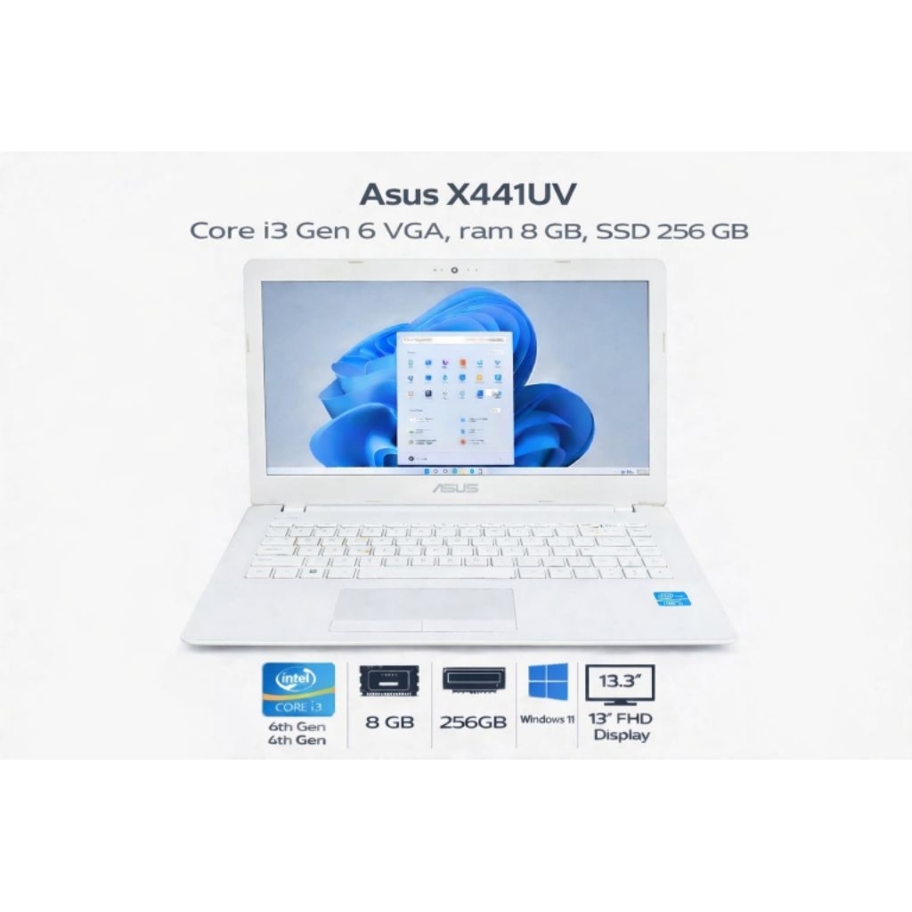 Laptop ASUS X441UV Core i3 Gen 6 VGA | RAM 8GB SSD 256GB | Laptop Second Siap Pakai