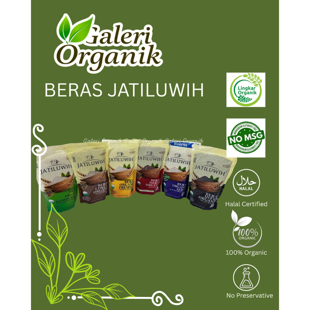 Berbagai Macam Beras Organik Jatiluwih 1 Kg - Beras Hitam Organik - Beras Coklat Organik - Beras Mer
