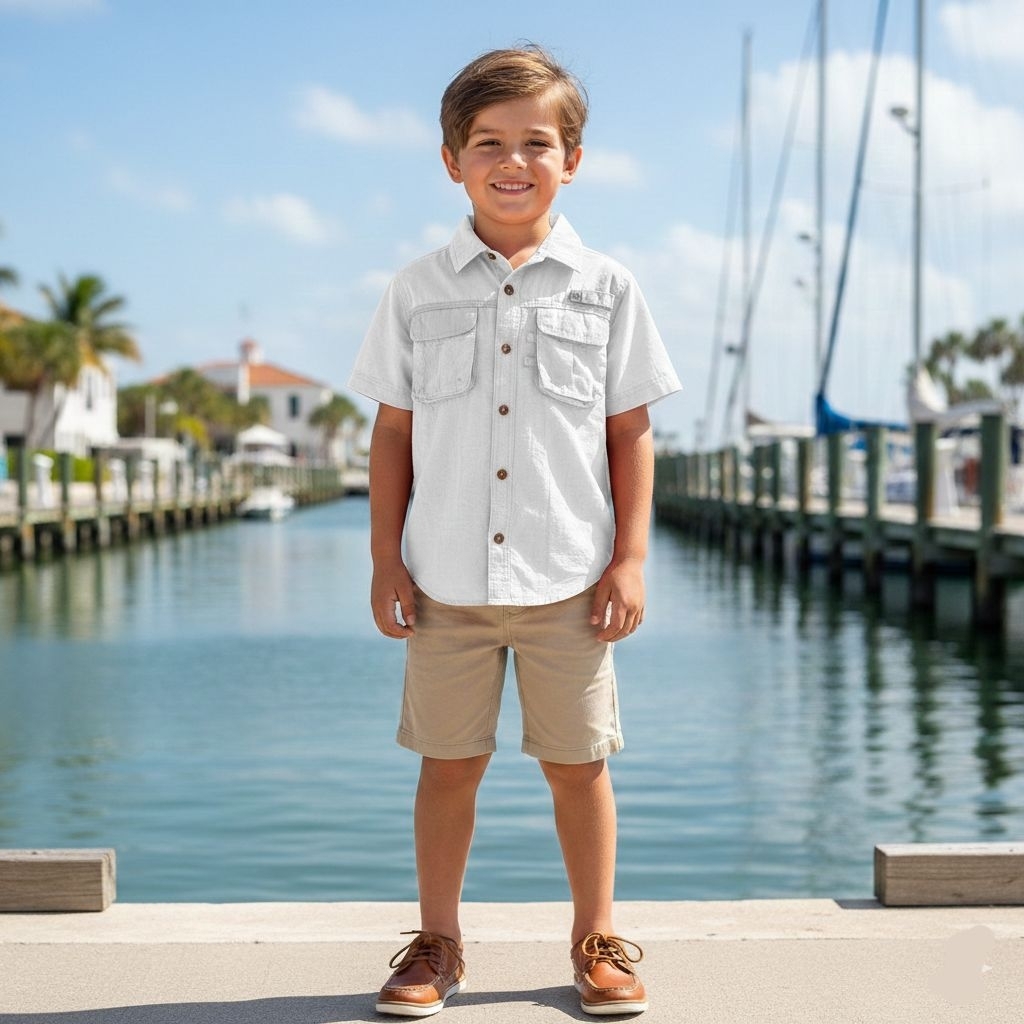 "REEL LEGENDS", Original.Kemeja Kids Boys Outdoor,UPF= Sun Protection