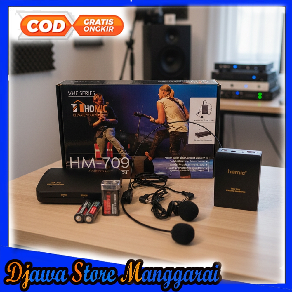 Mic Clip-On Homic HM-709 Original Lavalier Mic Jack 6.5mm - Mikrofon Kerah kabel panjang Sensitivita