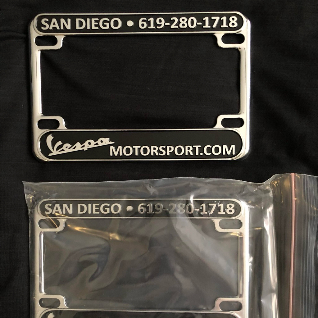 Frame Plat Nomor Krom Vespa spek USA.