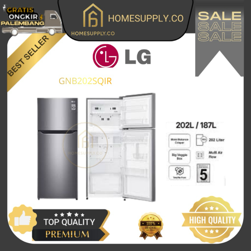Kulkas LG 2 Pintu GNB202SQIR Low Watt Non Inverter Series