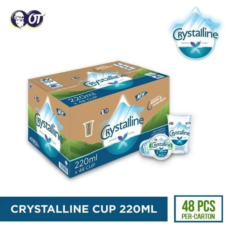 Crystalin Air Mineral Gelas 200ml Merek Crystalline 1 Dus isi 48 Gelas