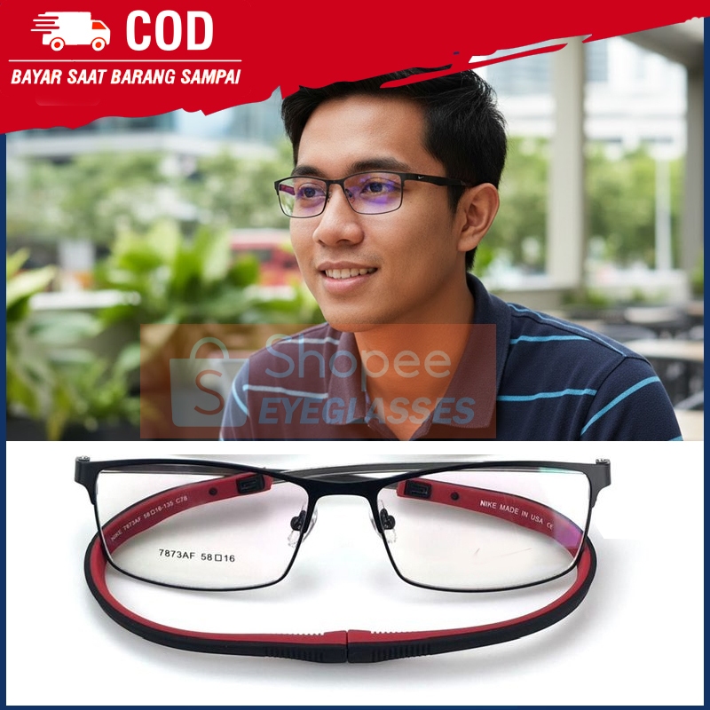 Frame Kacamata Magnetic 7873AF Sporty Full Pria Minus Baca Antiradiasi Bluechromic