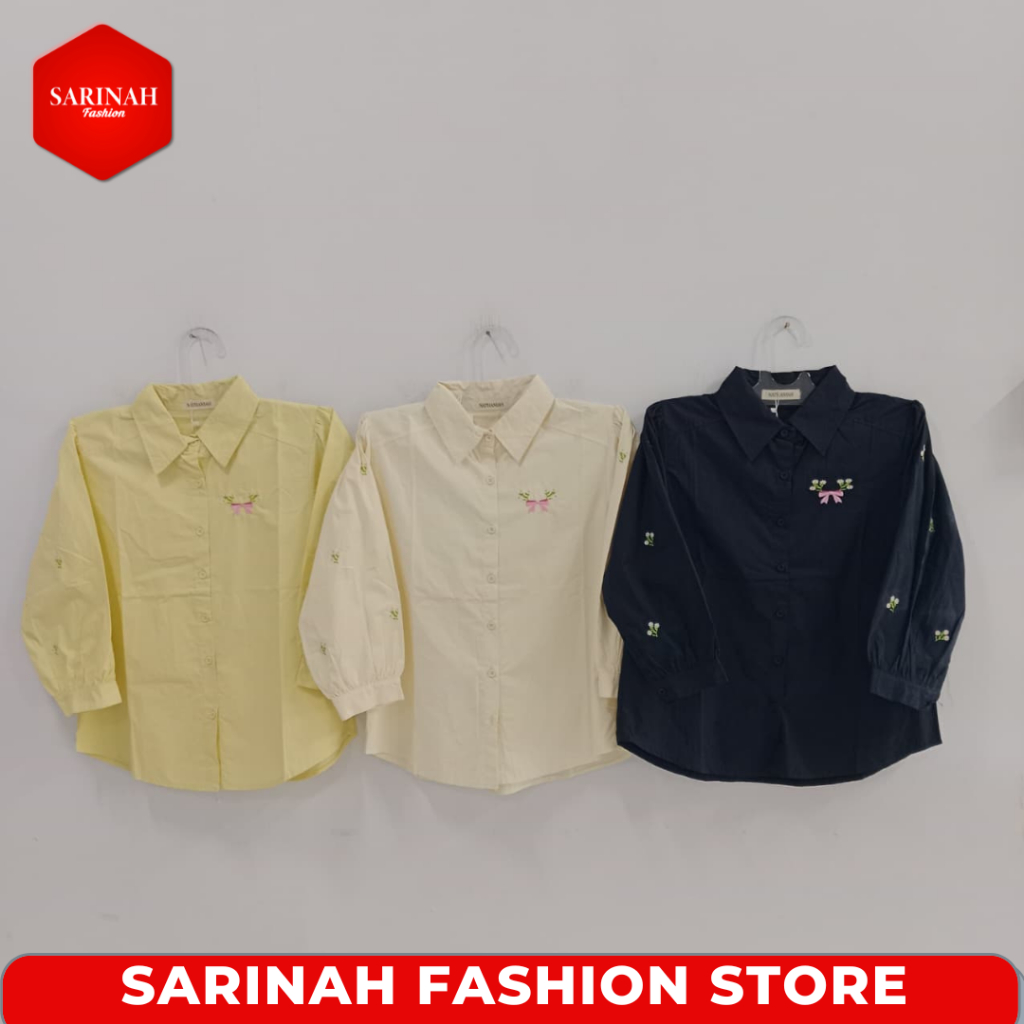 Blus Kemeja Atasan Wanita Lengan 7/8 Model Terbaru