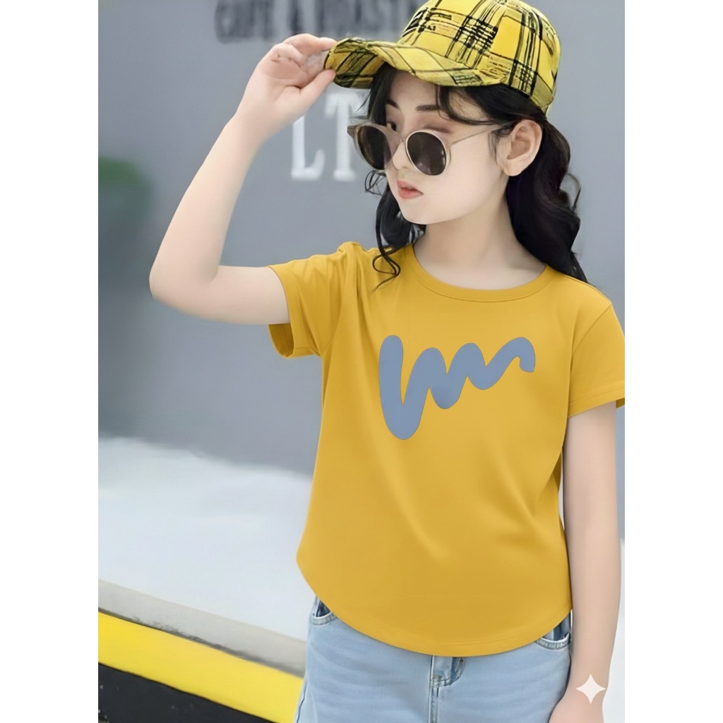 KAOS BOCAH kaos oval oversize anak perempuan spandek oval stripe