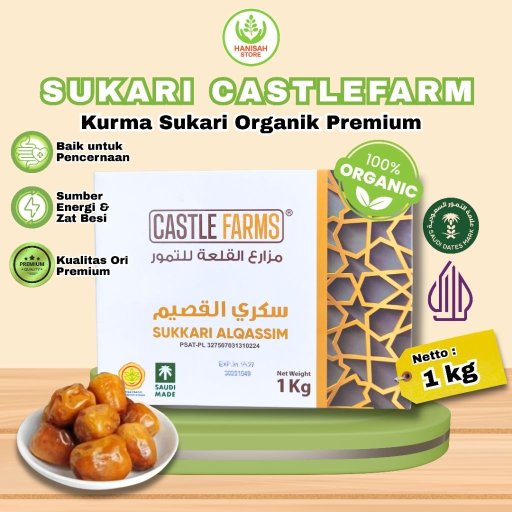 KURMA SUKARI CASTLE FARMS |Sukkari Premium | Kurma Premium | Kurma Sukari 1 Kg