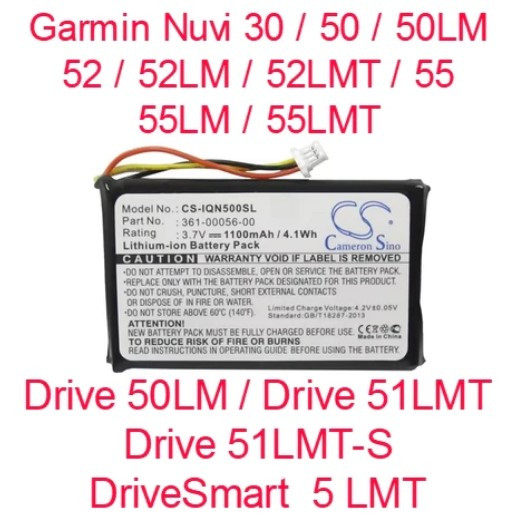 Batre Batrei Batrai GPS Garmin Nuvi 30 / Nuvi 50 / Nuvi 50LM / Nuvi 52 / Nuvi 52LM / Nuvi 52LMT / Nu