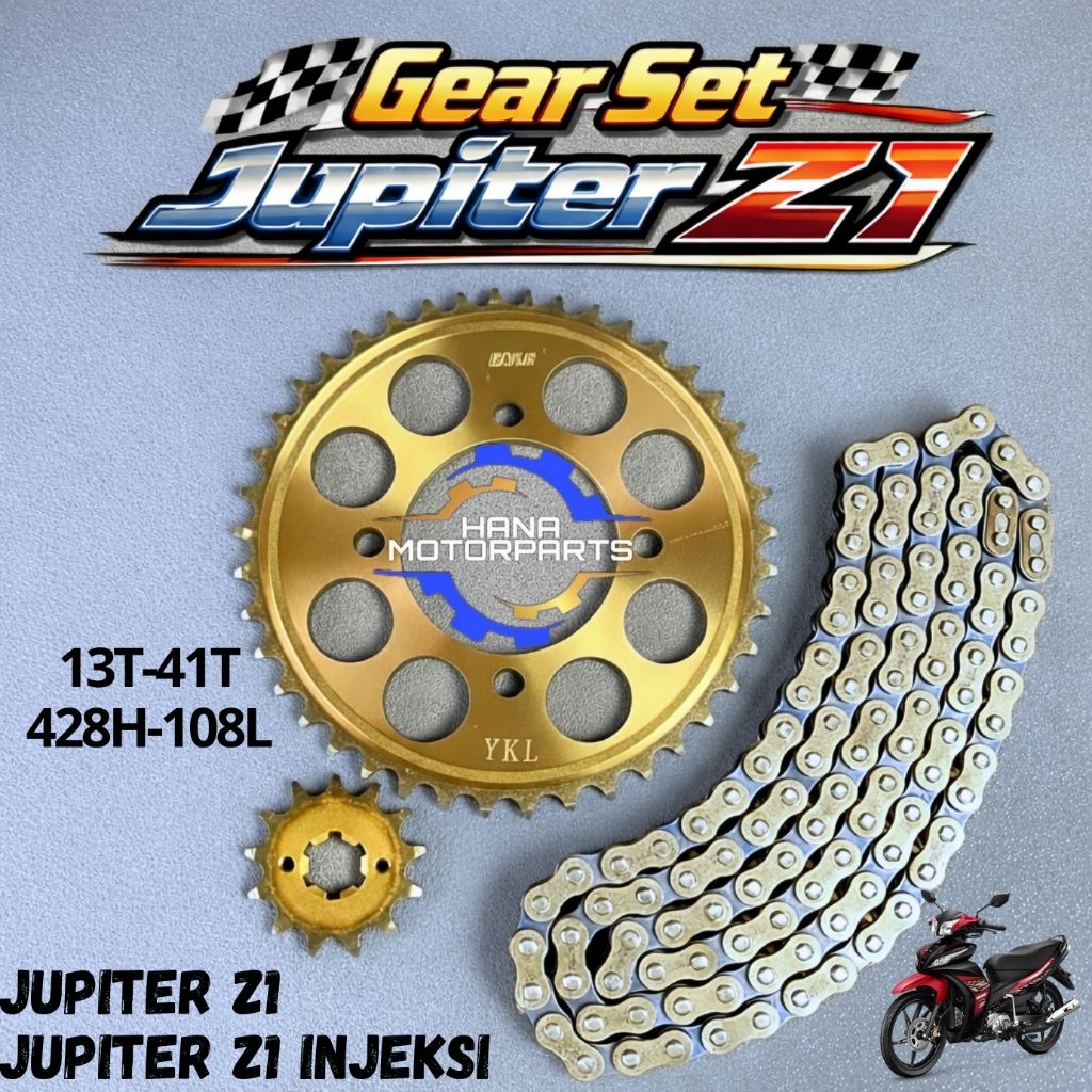 GEAR SET JUPITER Z1 GEAR SET JUPITER ZI INJEKSI GEAR 1 SET GOLD JUPITER Z