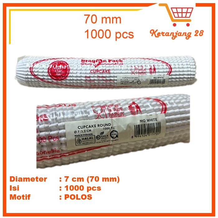 Cake Case 7 CM / Cup Cake 70 MM isi 1000 pcs / Alas Kue Bolu / Tatakan Kue