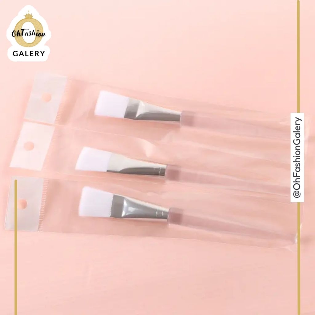 OHFASHION Kuas Masker + Plastik Kuas Masker Gagang Bening