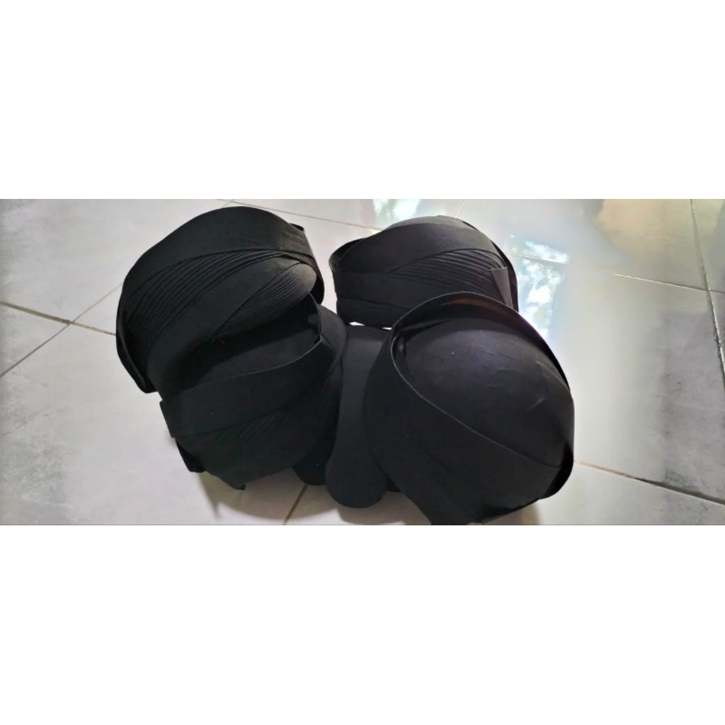 Blangkon Jawa Premium - Blangkon Solo Jogja Halus - Blangkon Polos Hitam Putih Khusus Pengantin & Ac