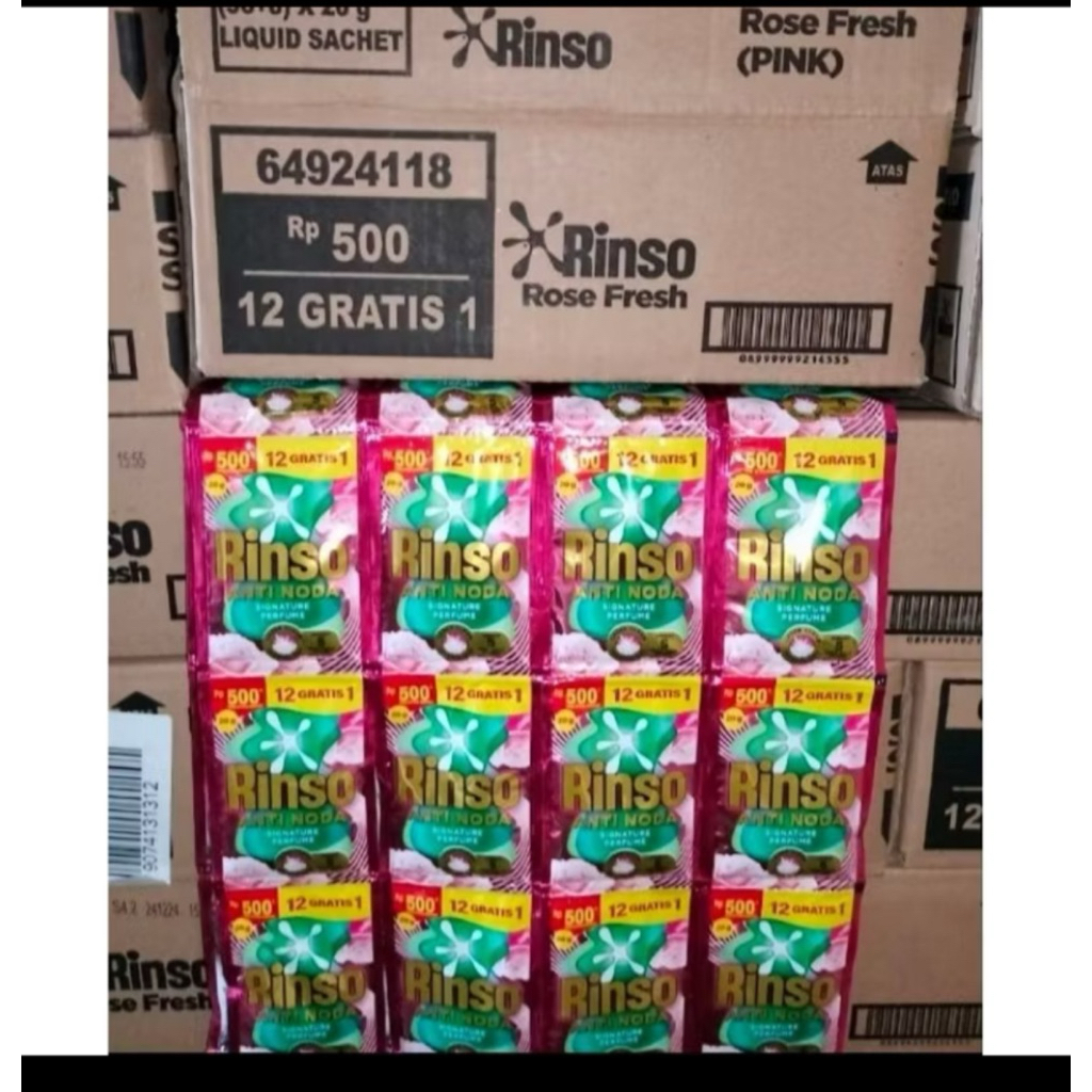 1 Dus Deterjen Cair Rinso 20g Isi 104 Sachet - Anti Noda, Aroma Lembut, Paket Hemat rinso cair rence