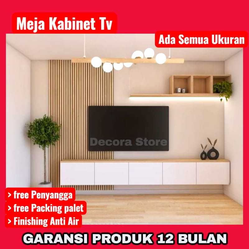 Meja TV Gantung Minimalis Modern Rak TV IKEA
