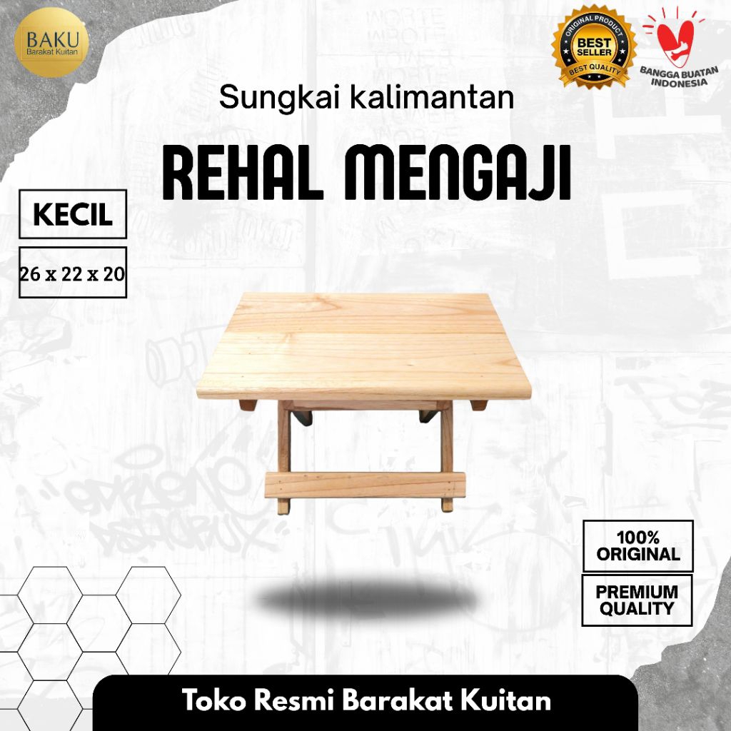 Meja lipat meja belajar anak rehal mengaji dampar TPA Rekal Alquran kayu lurus ukuran kecil