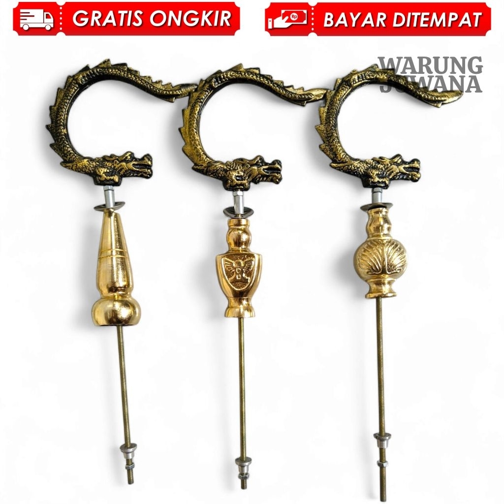 Gantungan Sangkar Burung Model Naga Antik Fullset Pion Gold Cantolan Sangkar Murai