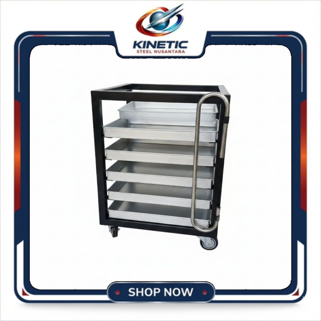 Trolley rak 5 susun 60x 40 fullset *besi